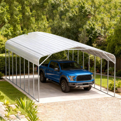 [20X40FT] Alora Heavy-Duty Outdoor High-Clearance Metal Carport (SAK67509)