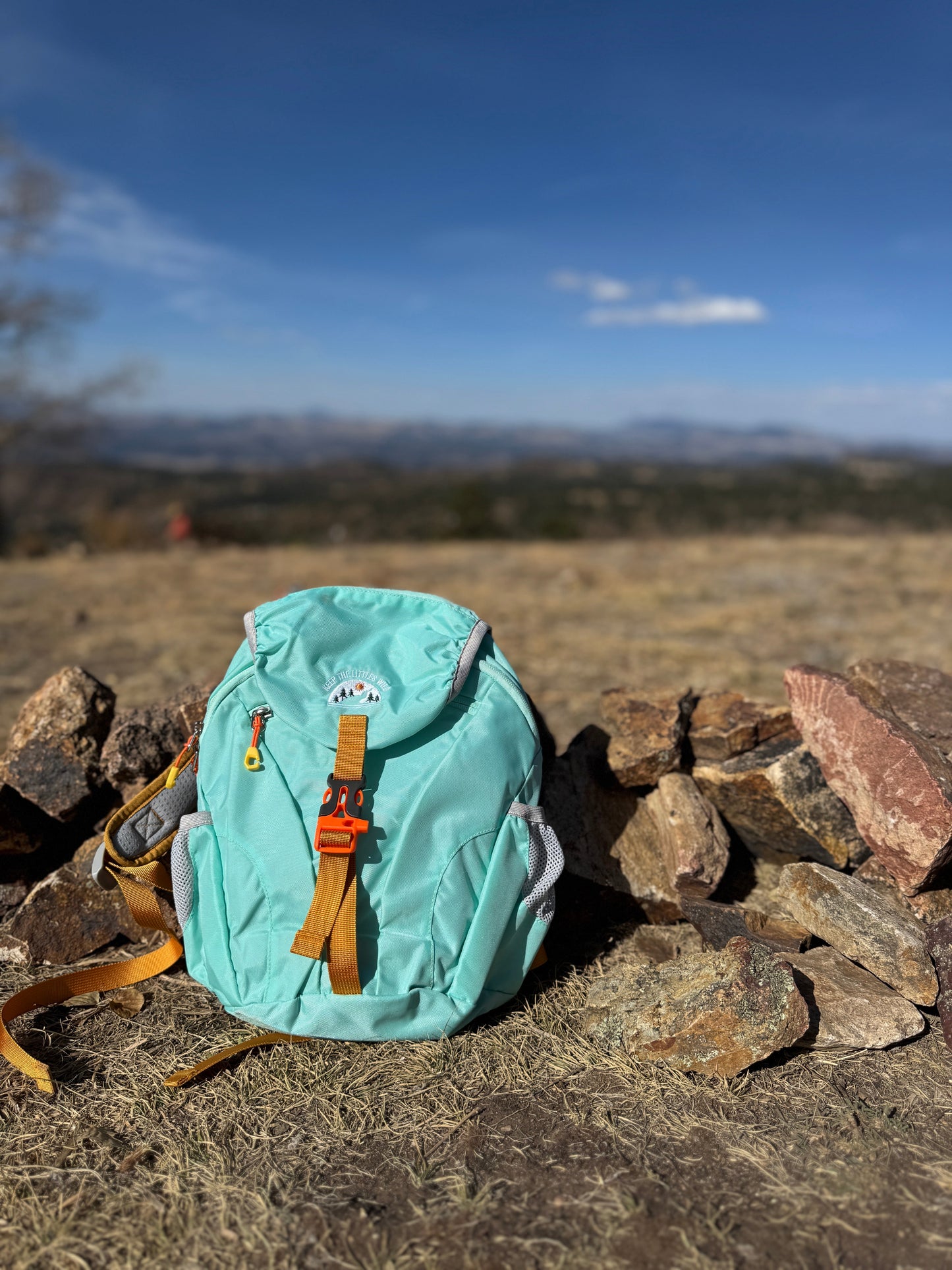 Kid’s (Ages 2 to 7) light blue Hiking Pack - Water Bladder System Compatible for Young Hikers