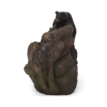 [CLEARANCE] Alora 22-Inch Weather-Resistant Outdoor Bears On A Log Floor Fountain With LED Lights (SAK77651)