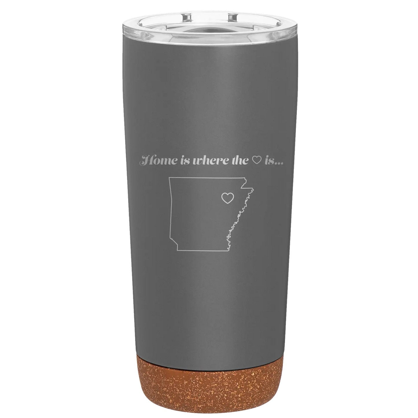 Arkansas Heart 20 oz Tumbler | Storm Gray