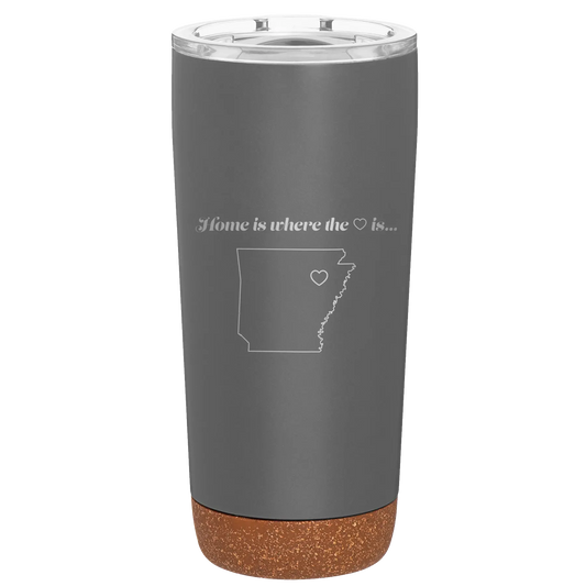 Arkansas Heart 20 oz Tumbler | Storm Gray