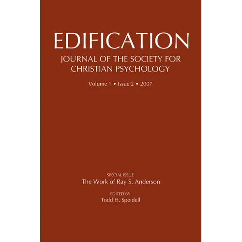 Edification-Journal of the Society of Christian Psychology - Paperback