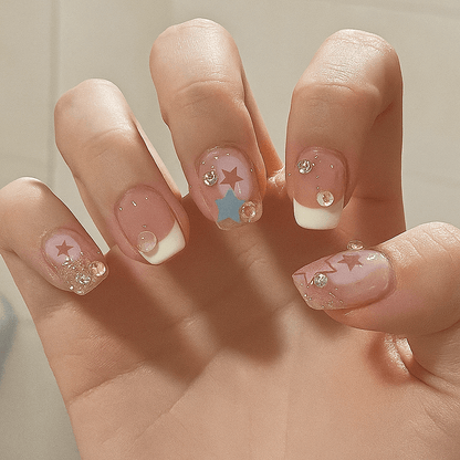 24-Piece Press On Nails Set – Fake Crystal Nails with Glue