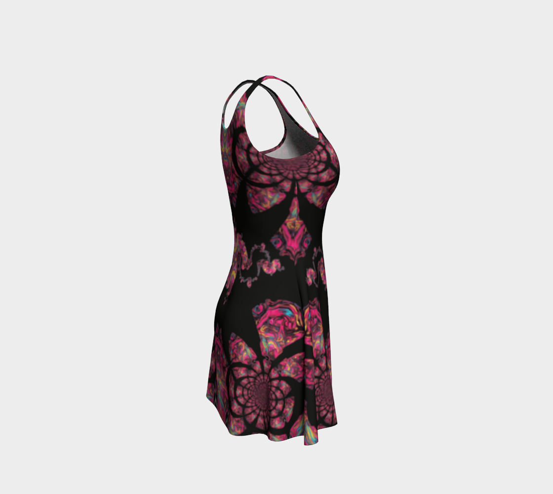 Pink Paisley Design Short Flared Dress