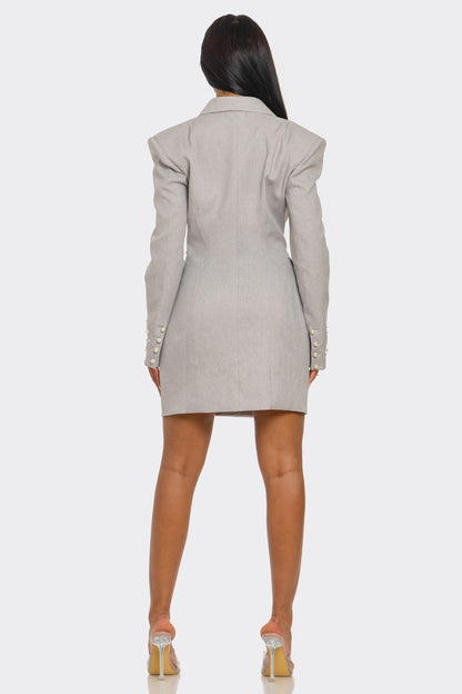 PLUS Monet Pearl Embellished Blazer Dress