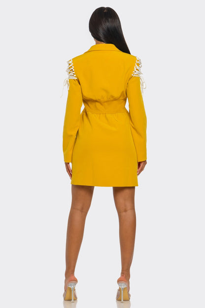 Savina Utility Lace-Up Blazer Dress