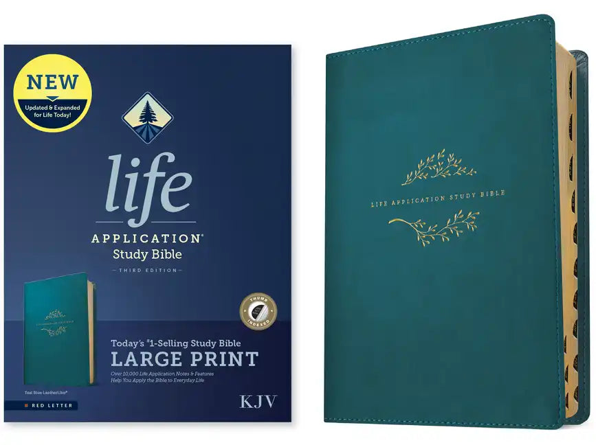 KJV Life Application Study Bible, Third Edition, Large Print (Leatherlike, Teal Blue, Indexed, Red Letter) - Imitation Leather