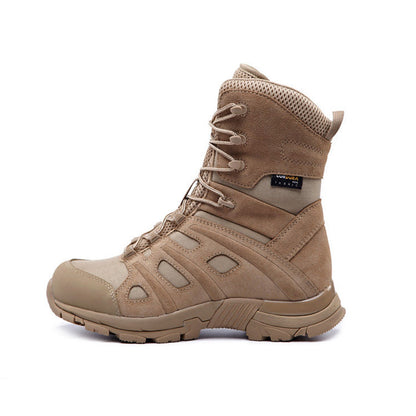 Non-Slip Black Leather Combat Boots for Maximum Comfort and Stability