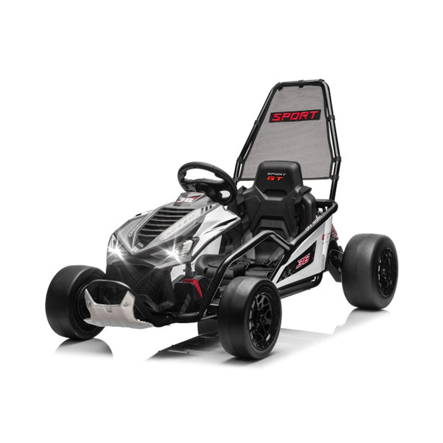 24V 400W Kids Electric Drift Go-Kart With Roll Cage, Bluetooth And Safety Harness (SAK82435)