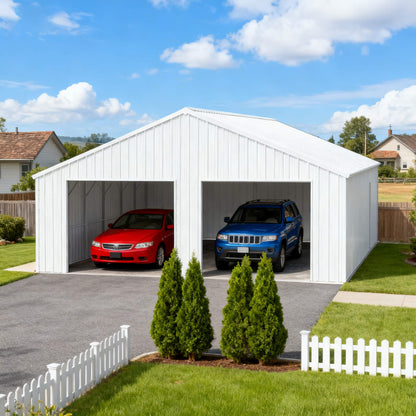 [25X33FT] Alora Heavy-Duty Double Garage Galvanized Steel Barn Shed (SAK61234)