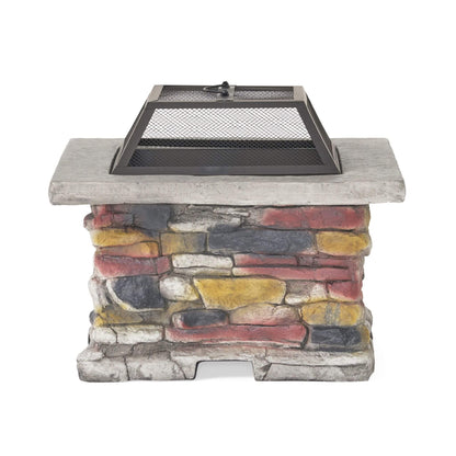 Alora 28-Inch Premium Outdoor Wood Burning Magnesium Oxide Fire Pit With Lid (SAK75214)