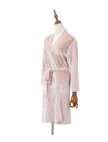 Luxurious Rhinestone Satin Custom Bridal and Bridesmaid Robe – Sparkling Elegance for Weddings