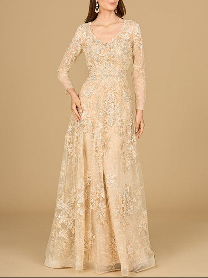 Lace Ballgown with Long Sleeves
