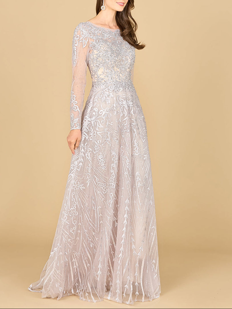Long Sleeve High Neck Gown