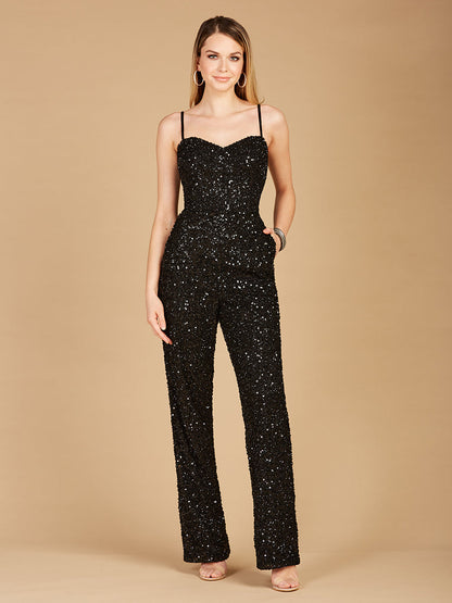 Beaded Spaghetti Strap Jumpsuit