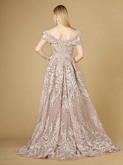 Off Shoulder Mermaid Lace Gown with Overskirt