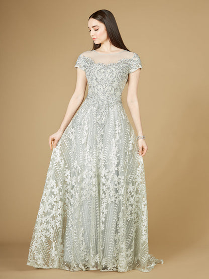 Cap Sleeve Lace A-Line Dress