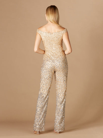 Beaded Off Shoulder Jumpsuit