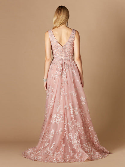 Floral Applique Overskirt Dress
