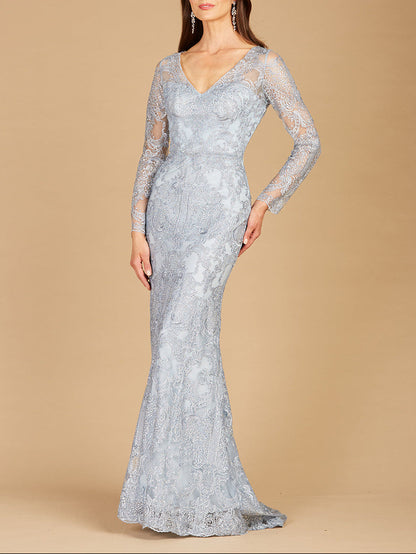 Long Sleeve Lace Mermaid Gown