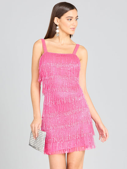 Lara 29488 - Beaded Fringe Cocktail Dress