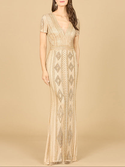 Lara 29606 - Closed Back, Cap Sleeve Dress