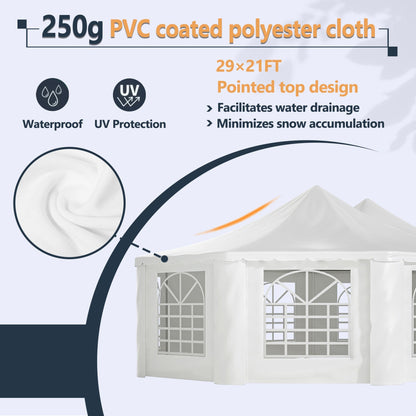 [29X21FT] Extra-Large Heavy-Duty Outdoor Waterproof Party, Wedding Tent With Steel Frame (SAK53821)