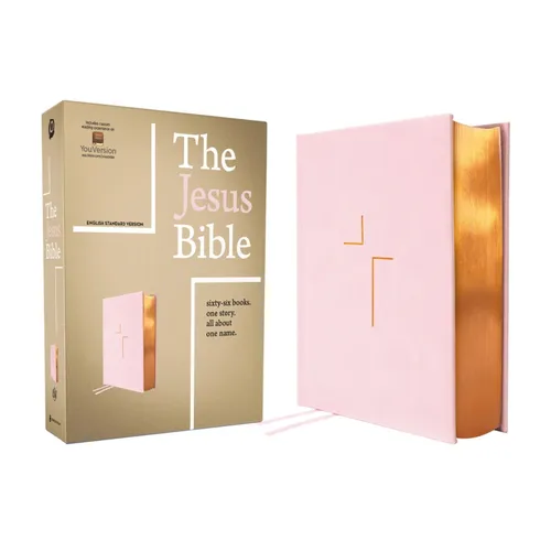 The Jesus Bible, ESV Edition, Leathersoft Over Board, Pink: Sixty-Six Books. One Story. All about One Name. - Imitation Leather