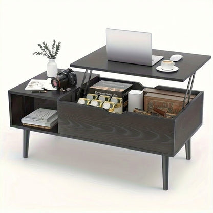 Lift Top Coffee Table with Storage, Wooden Living Room Center Table