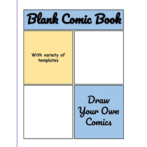 Blank Comic Book: Blank Comic Book Drawing Paper for Kids - Paperback