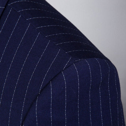 Mens Fashionable And Versatile Striped Three-piece Suit