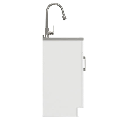 Modern Shaker All-In-One Laundry Utility Sink And Cabinet with Pull Out Faucet