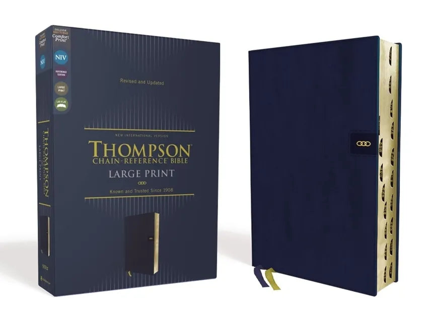Niv, Thompson Chain-Reference Bible, Large Print, Leathersoft, Navy, Thumb Indexed, Red Letter, Comfort Print - Imitation Leather