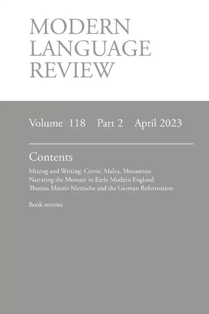 Modern Language Review (118: 2) April 2023 - Paperback