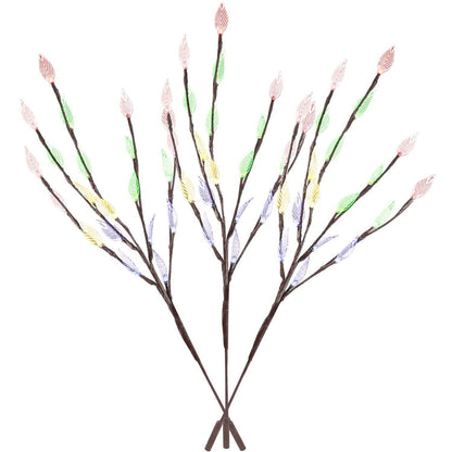 3-Piece Set: 60 LED Solar Garden Lights Tree Branch Leaf Shape Lamp