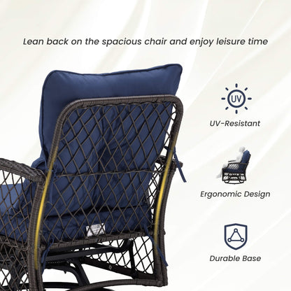 Alora 3-Piece Wicker Patio Bistro Set W/ Swivel Chairs And Table (SAK14789)
