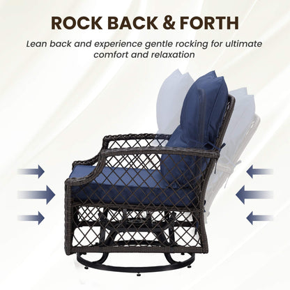 Alora 3-Piece Wicker Patio Bistro Set W/ Swivel Chairs And Table (SAK14789)