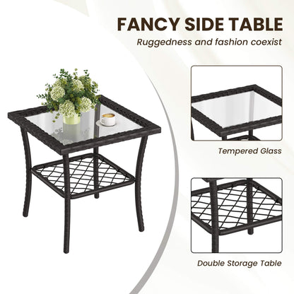 Alora 3-Piece Wicker Patio Bistro Set W/ Swivel Chairs And Table (SAK14789)