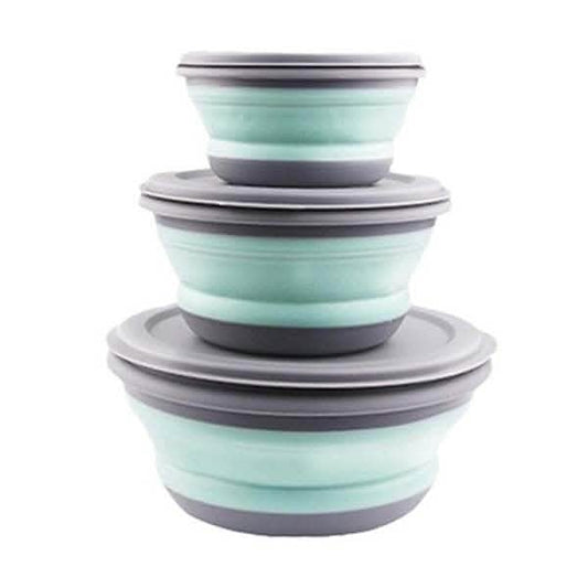 3-Pieces: Folding Camping Bowl Set