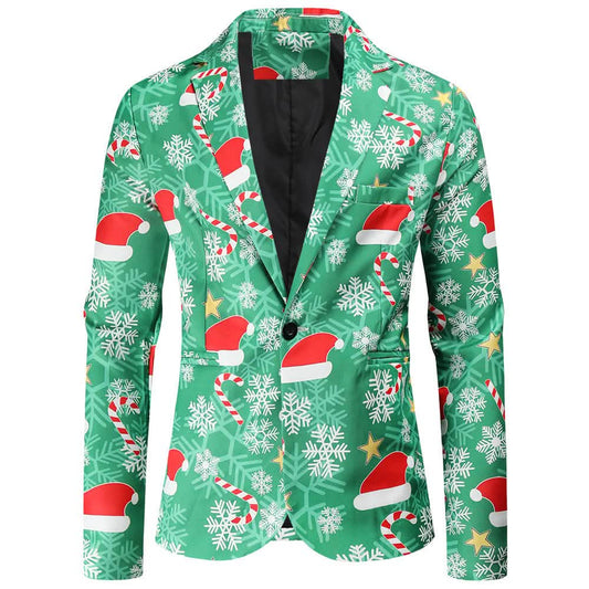 3-Pieces Set: Fun Ugly Christmas Costumes For Men - Complete Xmas Suit: Includes Jacket, Pants