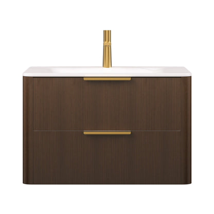 Nuvia Luxury 30/36-Inch Sintered Stone Floating Bathroom Vanity With Sink (SAK70429)