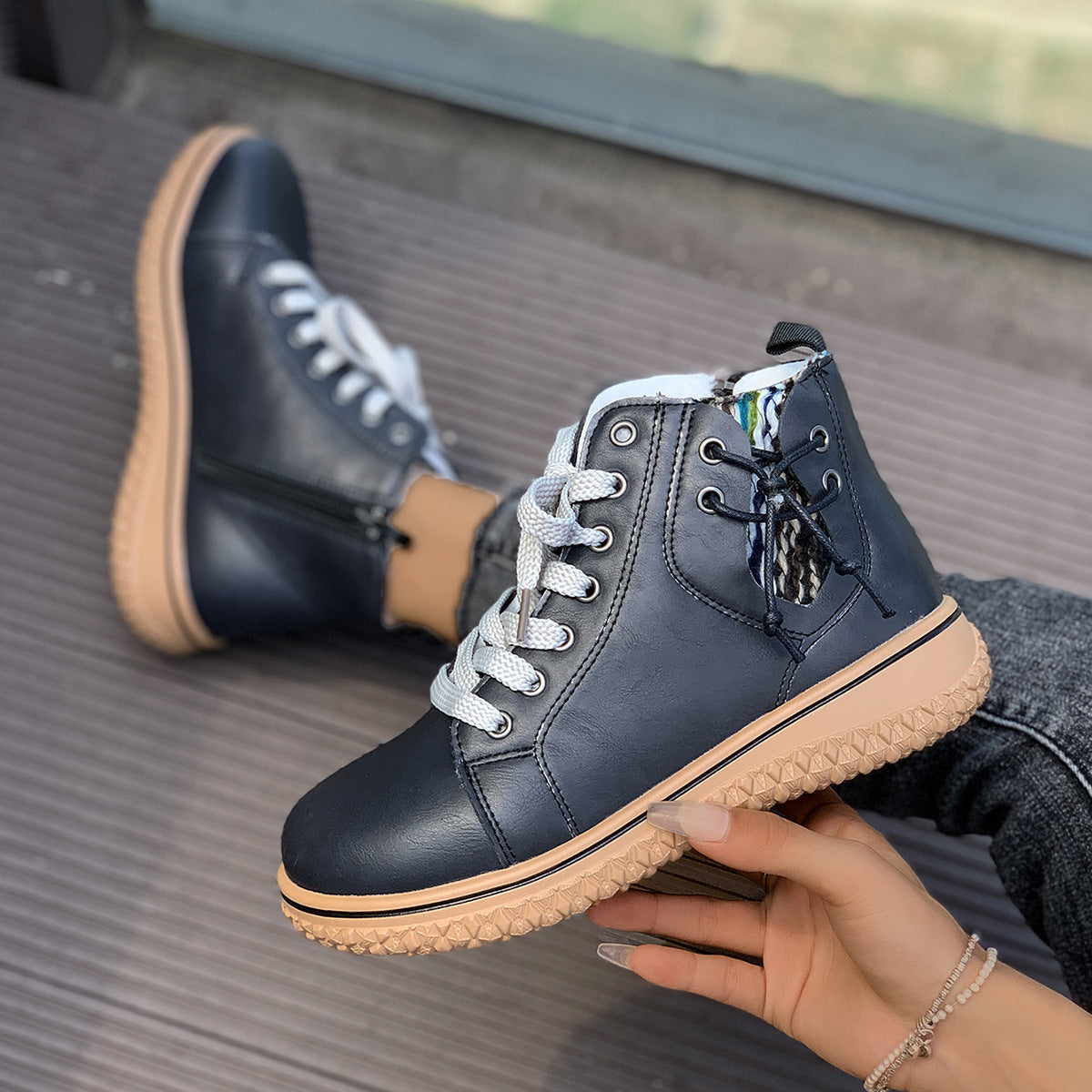 FitiqueFit Women’s Flat Heel Martin Boots