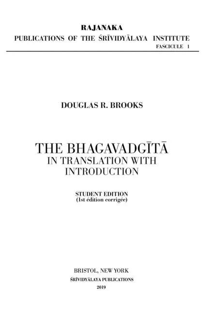 The Bhagavadgītā in Translation with Introduction: Student Edition - Paperback