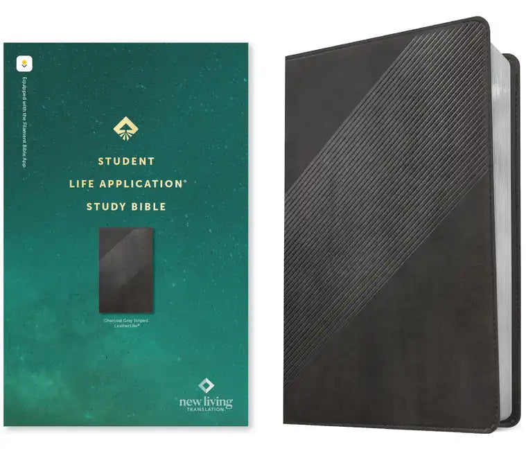 NLT Student Life Application Study Bible, Filament Enabled (Leatherlike, Charcoal Gray Striped, Red Letter) - Imitation Leather