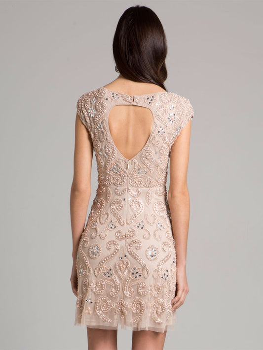 Lara 33404 - Nude Short Dress