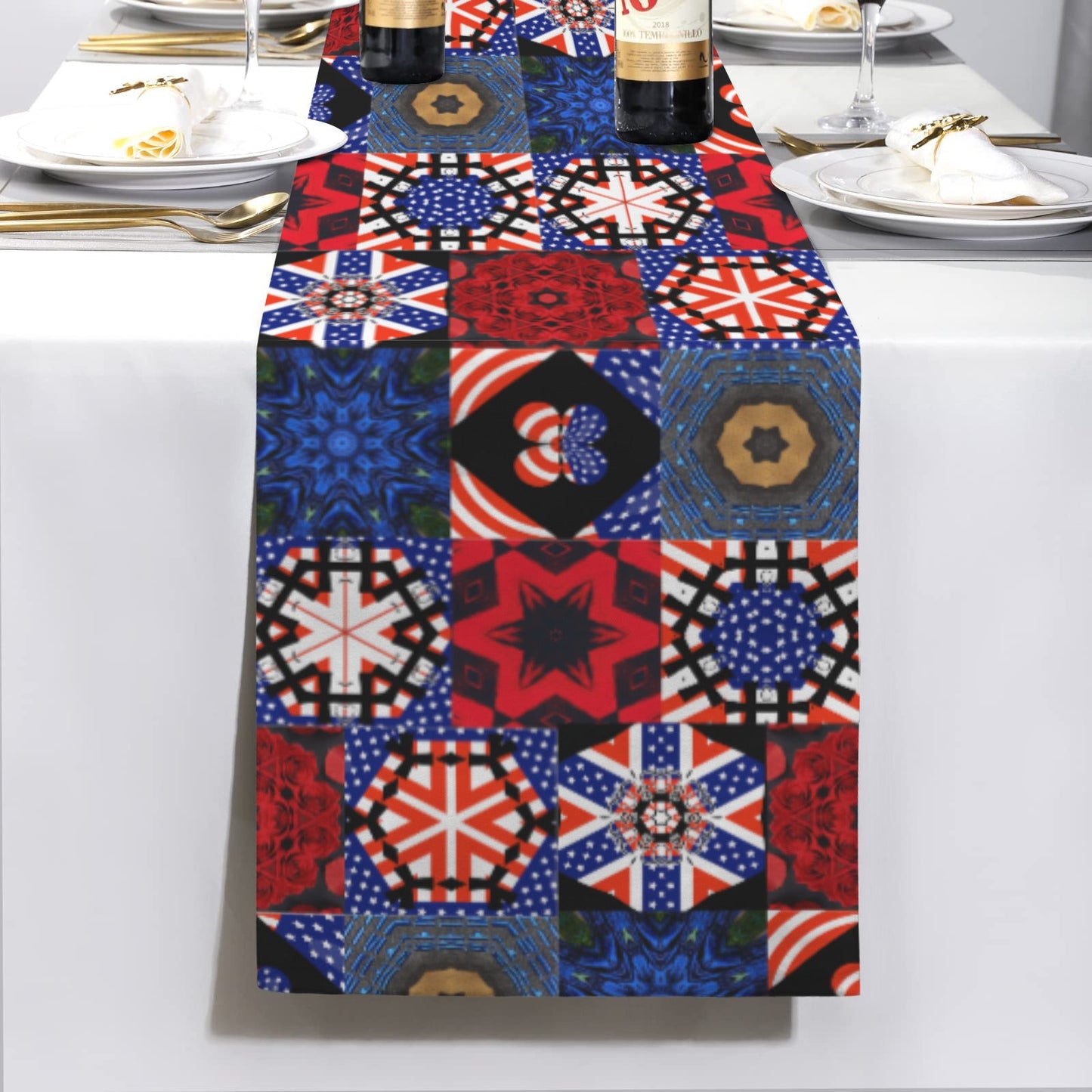 4th of July Pattern New Table Runner 72" x 13" (Made in USA)