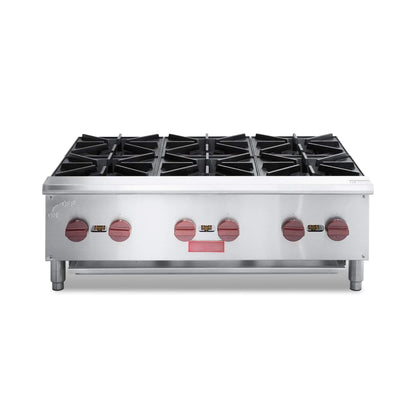 Heavy-Duty 36-Inch Commercial 150K BTU 6-Burner Stainless Steel Countertop Natural Gas And Propane Range (SAK92640)