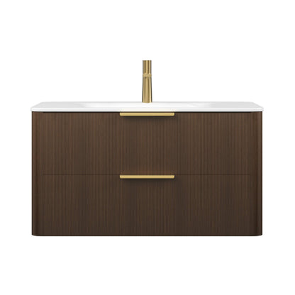 Nuvia Luxury 30/36-Inch Sintered Stone Floating Bathroom Vanity With Sink (SAK70429)