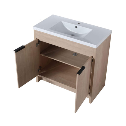Nuvia 36-Inch Freestanding Bathroom Vanity With White Resin Sink (SAK39274)