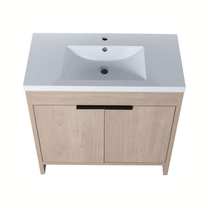 Nuvia 36-Inch Freestanding Bathroom Vanity With White Resin Sink (SAK39274)